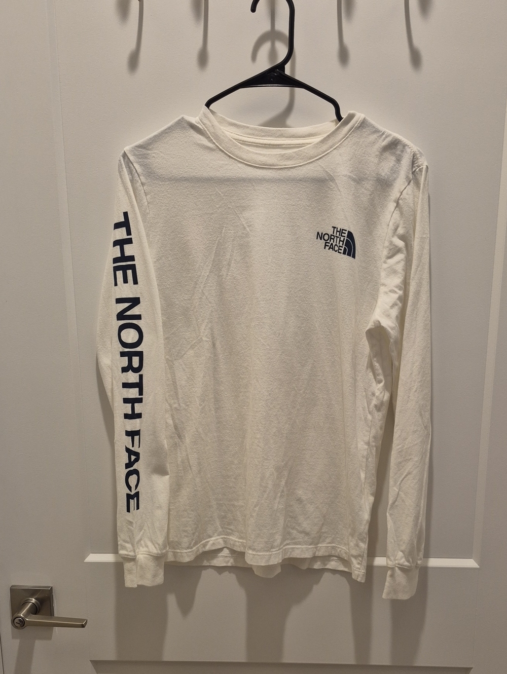 The North Face Women’s Long Sleeve Logo Tee - White with Black Print